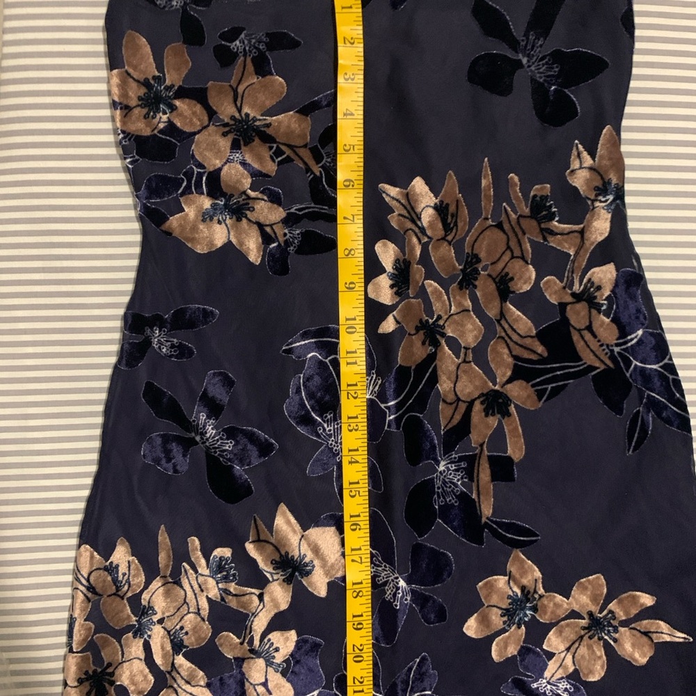 Hello Molly Ninety Kisses Blue Mocha Print Velvet Burnout Slip Mini Dress Size M - Picture 11 of 16
